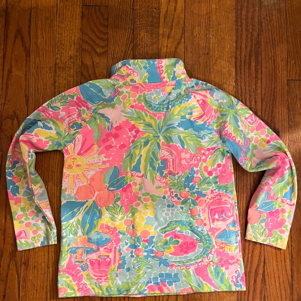 Lilly Pulitzer Pink and Blue Kids Swim Rashguard - Picture 9 of 17